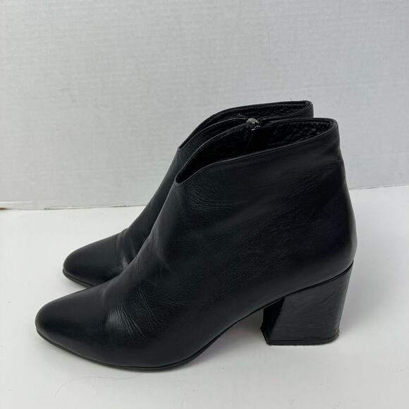 Bueno Sofie Black Leather Heeled Ankle Booties Dress Booties Careerwear Sz 37 - Picture 2 of 16